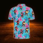 Bigfoot Floral Tropical Golf Polo Shirts For Men, Bigfoot Golf Shirts