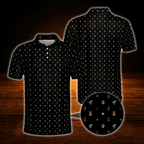 German Shepherd Men's Black Polo Golf Shirt, Dog Golf Shirt