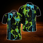 Custom Team Black Pink Cyan Bowling Jersey, Men's Custom Bowling Shirt
