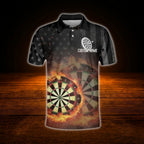Custom Fire Darts Men Polo Shirt, Custom Flame Darts Shirt Team