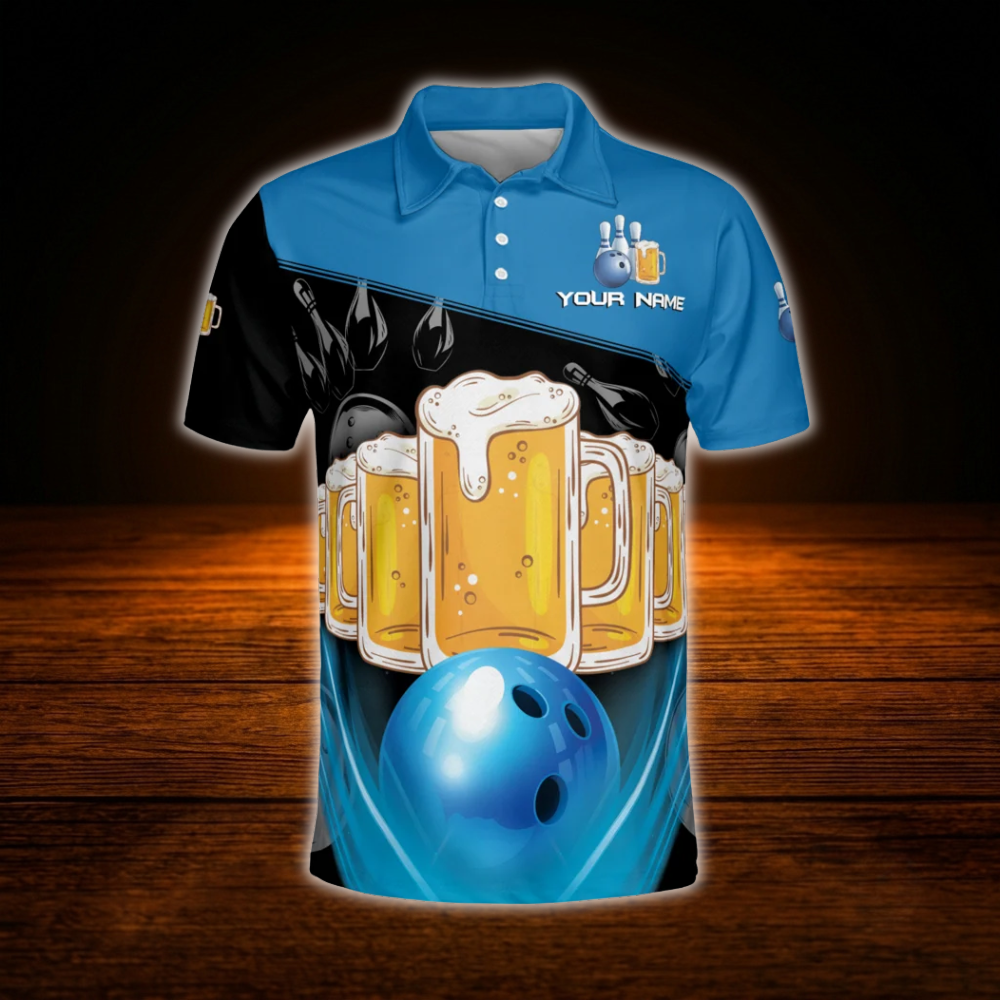 Bowling And Beer That's Why I'm Here Custom Beer Mens Polo Bowling Shirts, Custom Beer Bowling Team Shirts