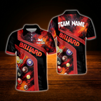 Custom Team Red And Black Billiard Polo Shirt For Men, Custom Billiard Shirt Team
