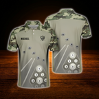 Custom Camouflage Brown Billiard Polo Shirt Men, Custom Camo Billiard Shirt For Team