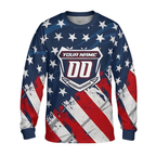 Custom American Flag Dirt Bike Long Sleeve Jersey For Men, Custom Patriotic Dirt Bike Shirts ME0001