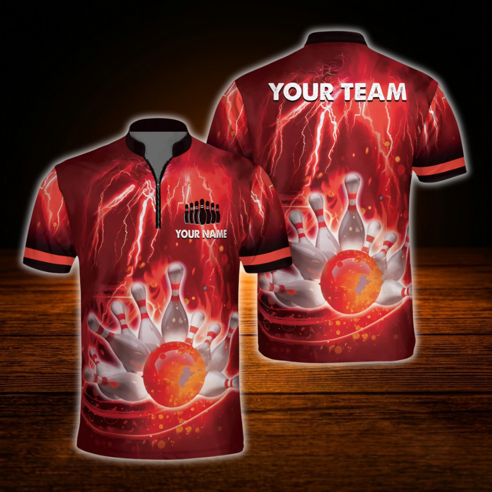 Custom Blue Thunder Lightning Bowling Mens Jersey, Custom Team Bowling Shirt