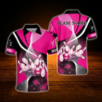 Custom Team Red Bowling Polo Shirt For Men, Custom Bowling Shirt