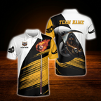 Skeleton Custom Mens Billiard Polo Shirt, Custom Skull Billiard Team Shirts
