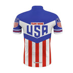 Custom American Flag Mens Short Sleeve Cycling Jersey, Custom Patriotic Cycling Team Jersey Shirt CZ0054