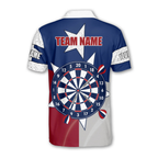 Texas Flag Custom Mens Dart Polo Shirt, Personalized Texas Darts Team Shirt