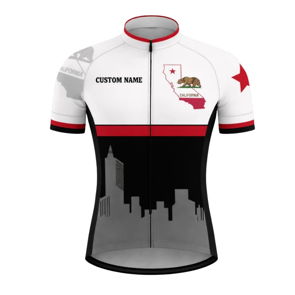 Custom California Flag Short Sleeve Cycling Jersey For Mens, Custom California Cycling Jersey CZ0117