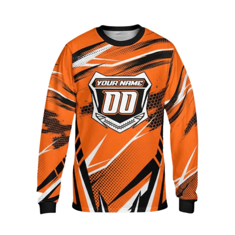 Custom Name Number Dirt Bkie Long Sleeve Jersey Shirt Mens, Custom Dirt Bike Racing Shirts ME0003