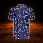 Neon Flamingo Tropical Golf Polo Shirts For Men, Flamingo Golf Shirts