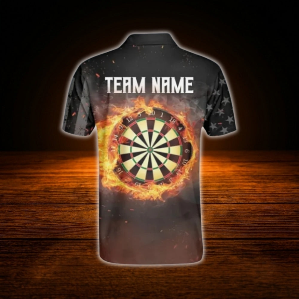 Custom Fire Darts Men Polo Shirt, Custom Flame Darts Shirt Team