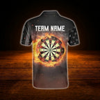 Custom Fire Darts Men Polo Shirt, Custom Flame Darts Shirt Team