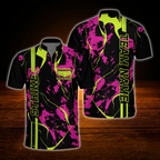 Custom Team Black Pink Cyan Bowling Jersey, Men's Custom Bowling Shirt