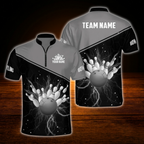 Custom Team Red And Black Bowling Jersey Shirts For Men, Custom Team Bowling Shirts