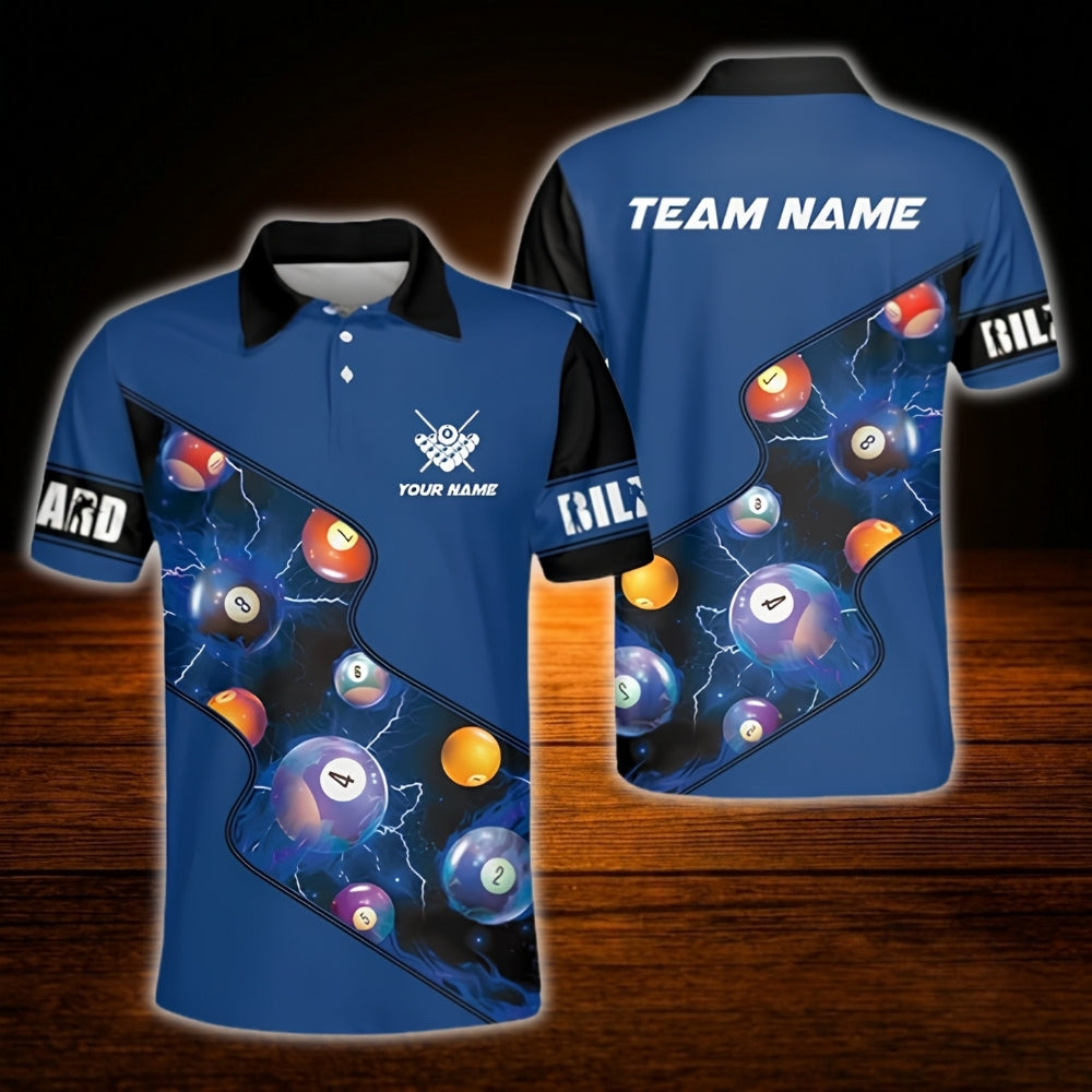 Custom Team Red Billiard Polo Shirt For Men, Custom Billiard Shirt