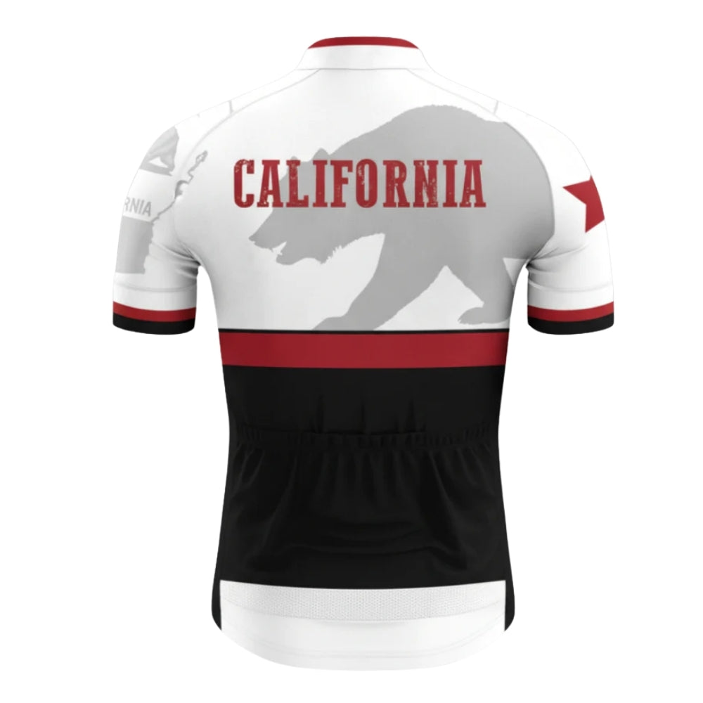 Custom California Flag Short Sleeve Cycling Jersey For Mens, Custom California Cycling Jersey CZ0117