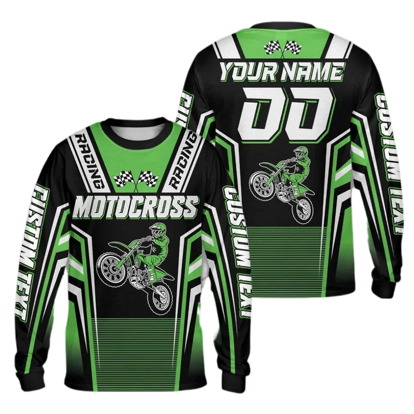 Custom Men's Motocross Racing Long Sleeve Jersey, Custom Motocross Shirts ME0004