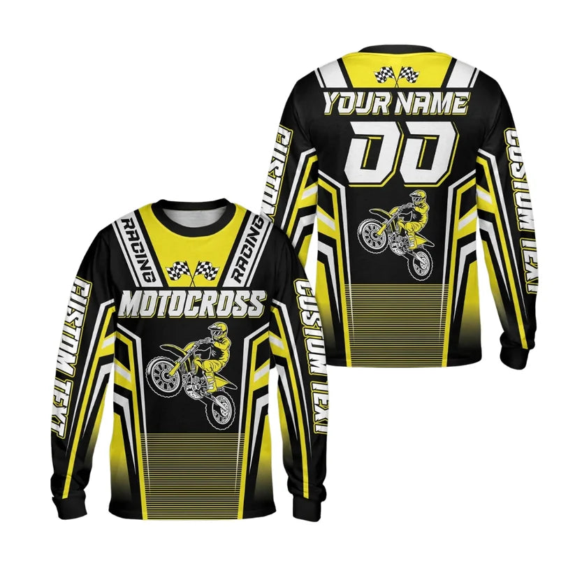 Custom Men's Motocross Racing Long Sleeve Jersey, Custom Motocross Shirts ME0004
