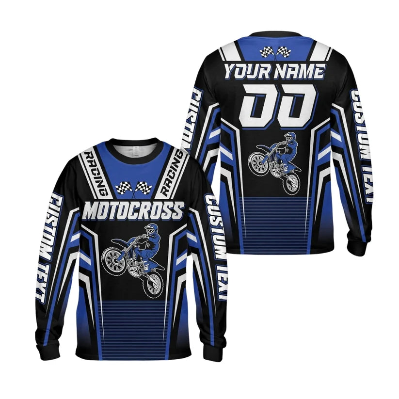 Custom Men's Motocross Racing Long Sleeve Jersey, Custom Motocross Shirts ME0004