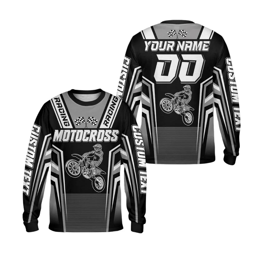 Custom Men's Motocross Racing Long Sleeve Jersey, Custom Motocross Shirts ME0004