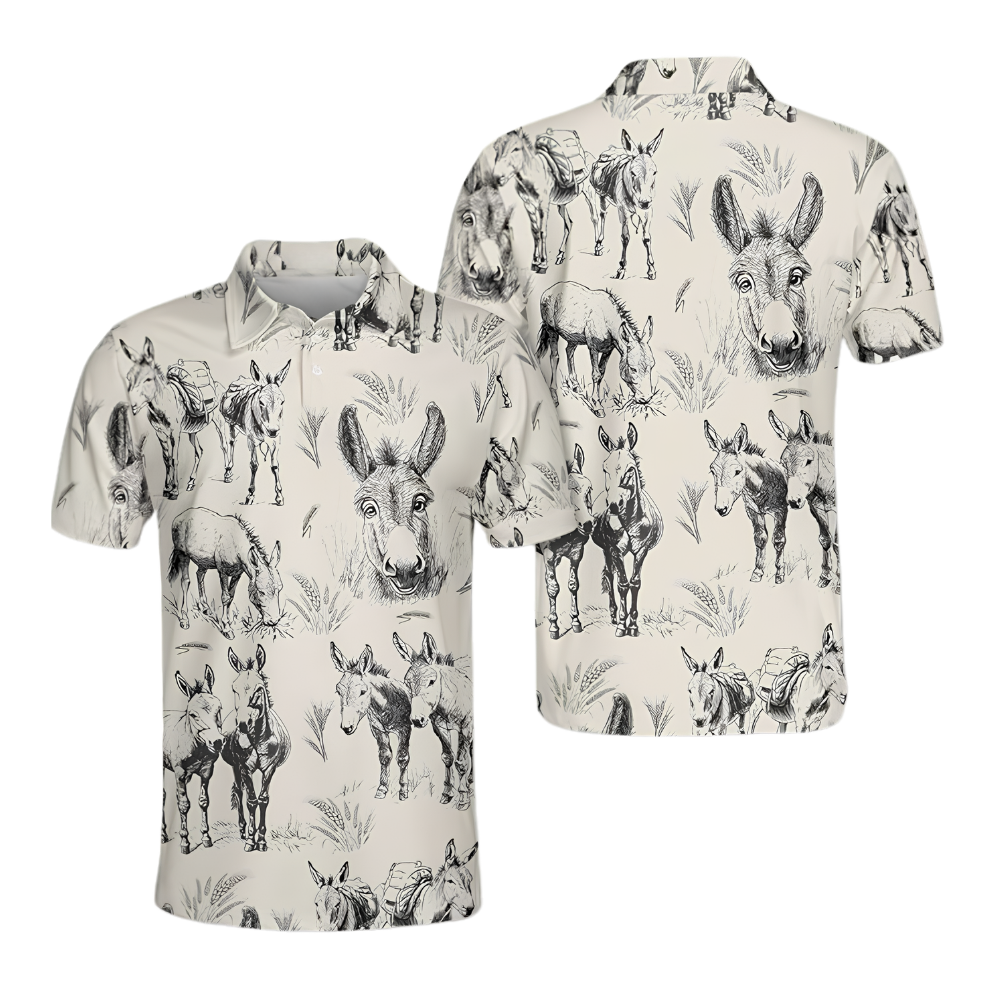 Men's Donkey Golf Polo Shirt, Donkey Golf Shirt GZ0110