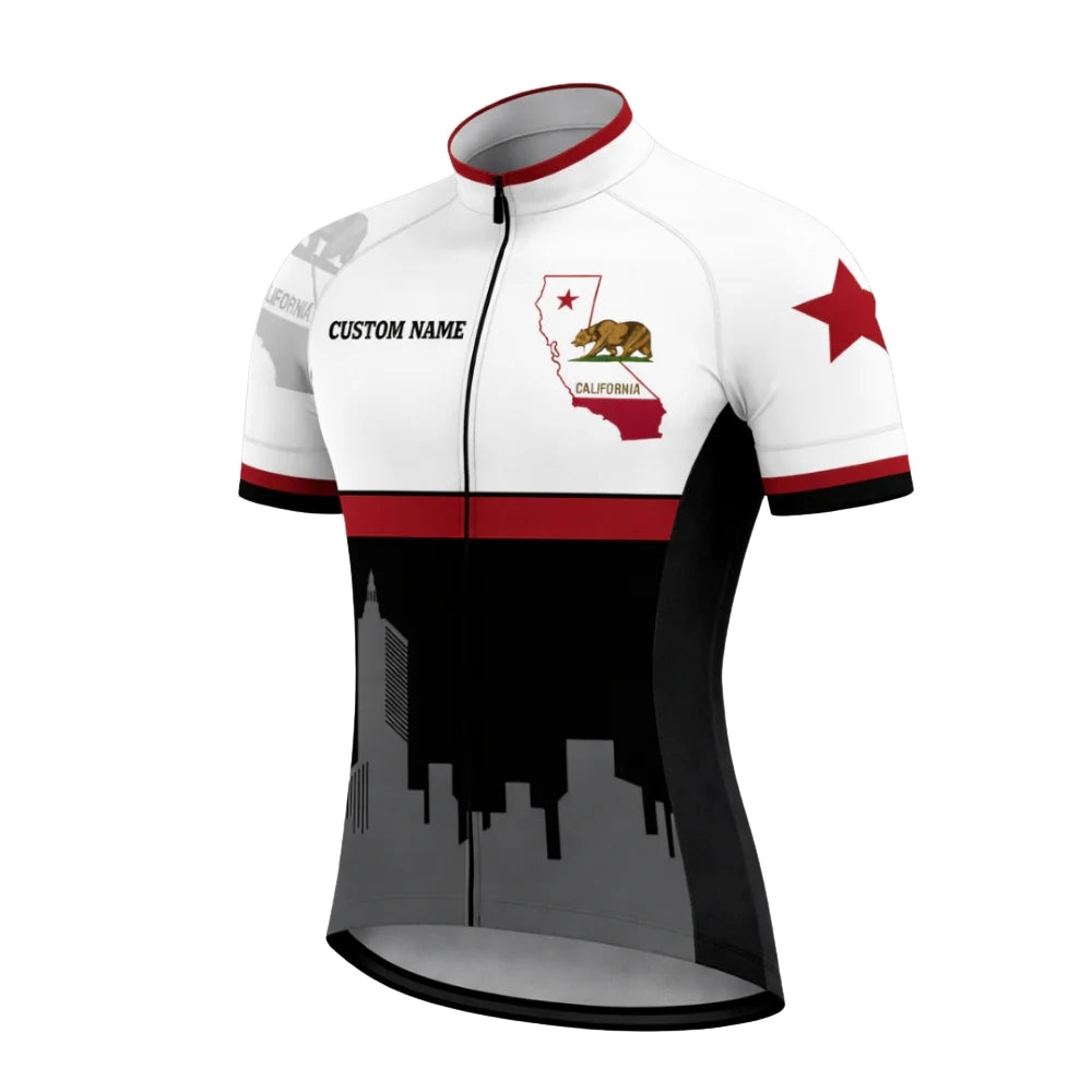 Custom California Flag Short Sleeve Cycling Jersey For Mens, Custom California Cycling Jersey CZ0117