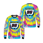 Custom Tie Dye Dirt Bike Long Sleeve Jerseys Mens, Custom Tie Dye Motocross Shirts ME0007