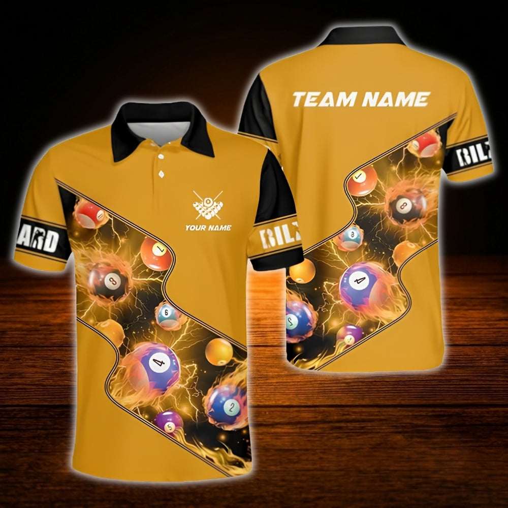 Custom Team Red Billiard Polo Shirt For Men, Custom Billiard Shirt