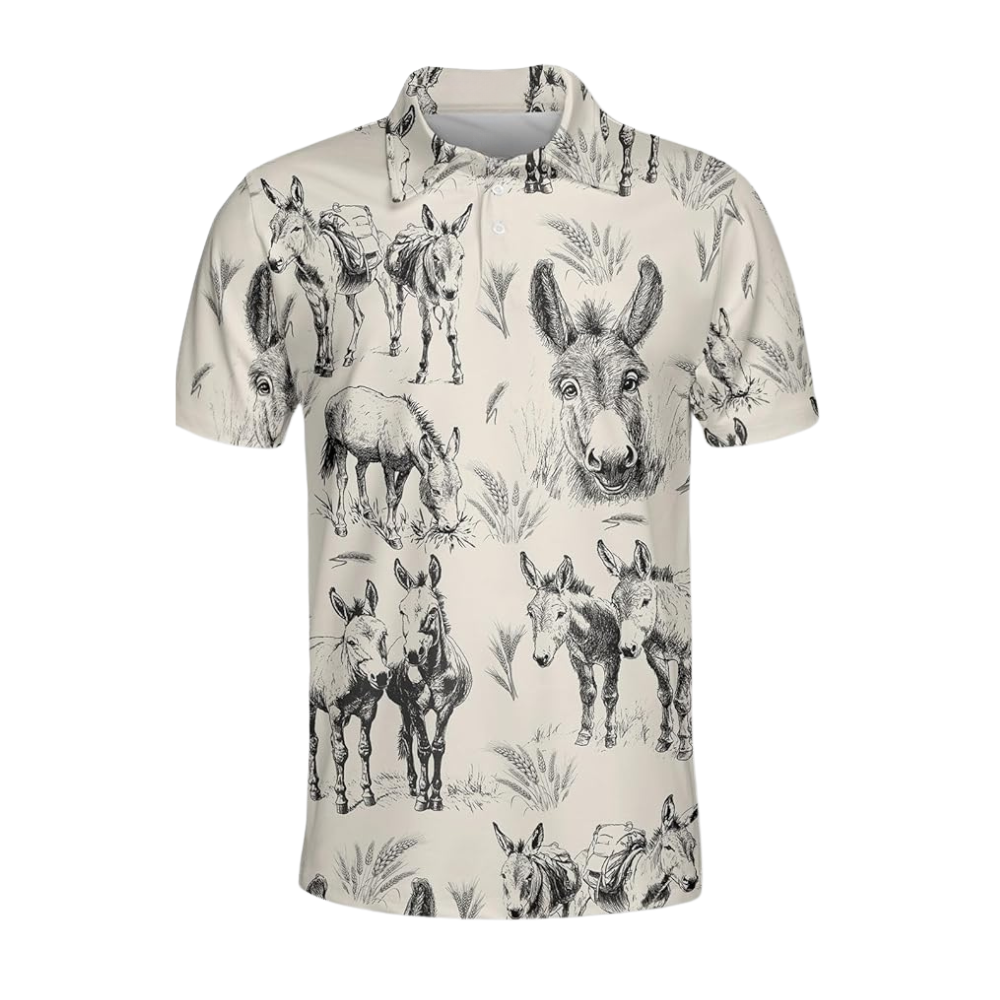 Men's Donkey Golf Polo Shirt, Donkey Golf Shirt GZ0110