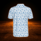 Dachshund Blue And White Men's Polo Golf Shirts, Dachshund Golf Shirts