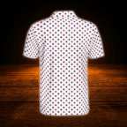 Red White And Blue Star Mens Golf Polo Shirt , 4th Of July Patriotic Golf Shirt