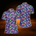 Cowgirl Cactus  Golf Polo Shirt For Women Purple, Western Golf Shirt For Ladies
