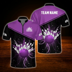 Custom Team Red And Black Bowling Jersey Shirts For Men, Custom Team Bowling Shirts