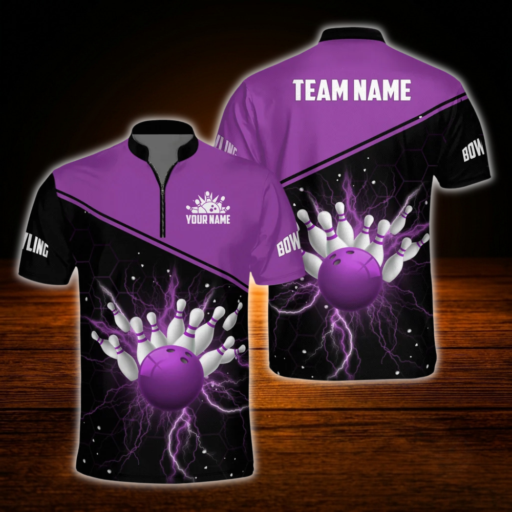 Custom Team Red And Black Bowling Jersey Shirts For Men, Custom Team Bowling Shirts