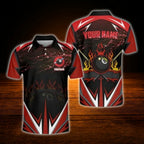 Custom Team Purple Lightning Billiard Polo Shirt, Custom Billiard Shirts