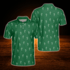 Green Cactus Golf Polo Shirts For Men, Cactus Golf Shirts