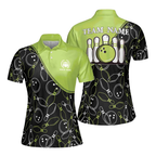 Custom Team Black And Pink Bowling Polo Shirt Womens, Custom Ladies Bowling Shirt BE0001