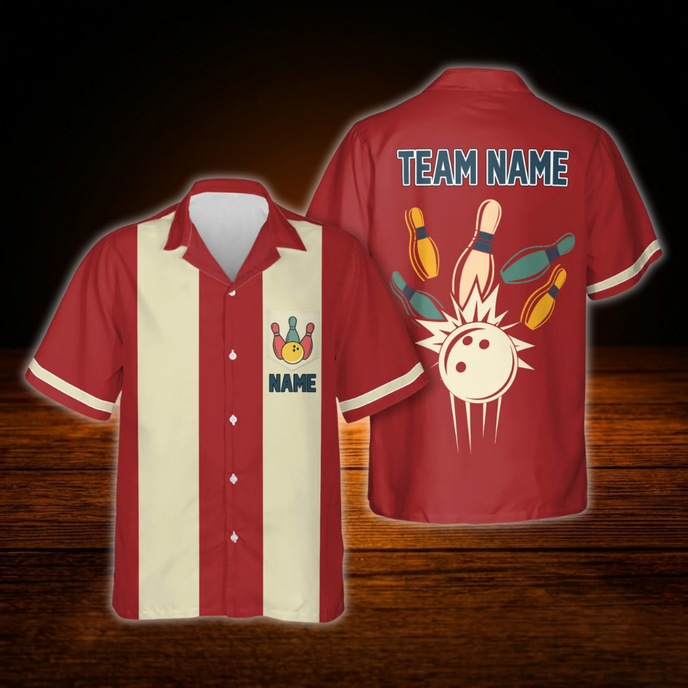 Custom Purple Retro Bowling Hawaiian Shirt Women Men, Custom Retro Bowling Shirt Team
