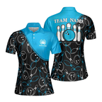 Custom Team Black And Pink Bowling Polo Shirt Womens, Custom Ladies Bowling Shirt BE0001