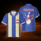 Custom Purple Retro Bowling Hawaiian Shirt Women Men, Custom Retro Bowling Shirt Team