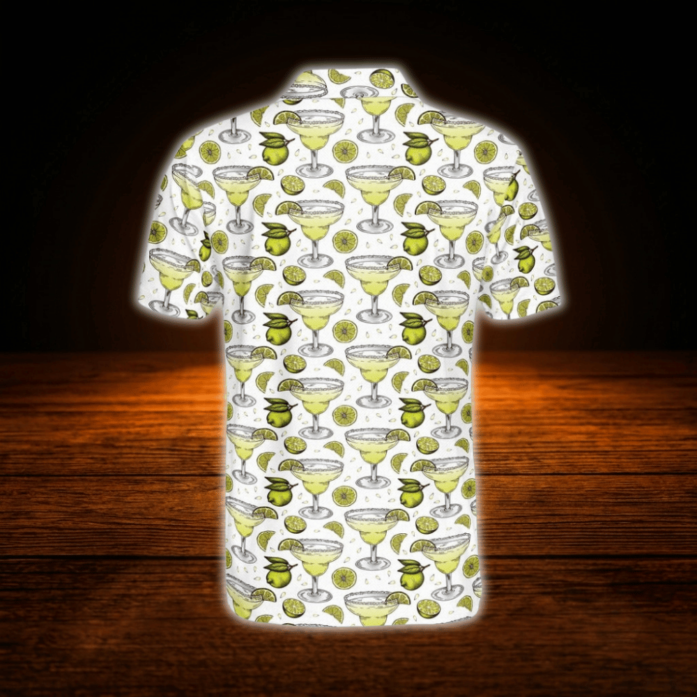 Lemon Cocktail Golf Polo Shirts For Men, Cocktail Golf Shirts