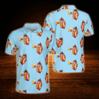 Funny Hot Dog Beer Blue Golf Polo Shirts Mens, Hot Dog Golf Shirts