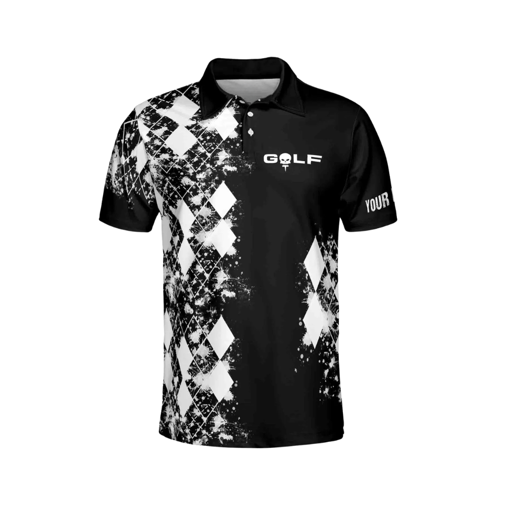 Custom I Like Big Putts And I Cannot Lie Black Golf Polo Shirts For Men, Custom Funny Golf Shirts GE0069