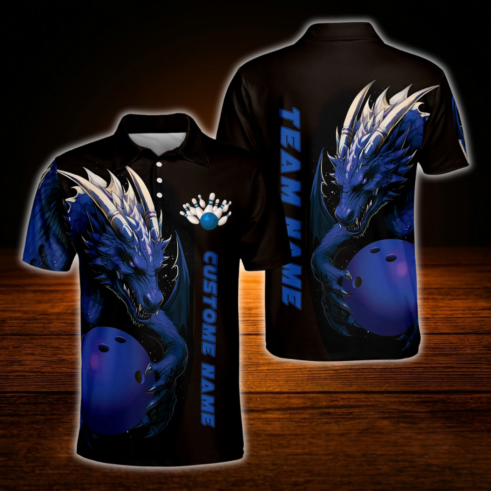 Custom Dragon Ball Bowling Polo Shirt For Men, Custom Dragon Team Bowling Shirt