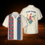Custom Mint Argyle Bowling Hawaiian Shirt Men Women, Custom Retro Bowling Shirt Team