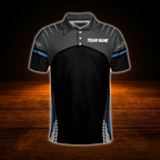 Custom Team Black Polo Bowling Men's Shirts, Custom Team Bowling Shirts