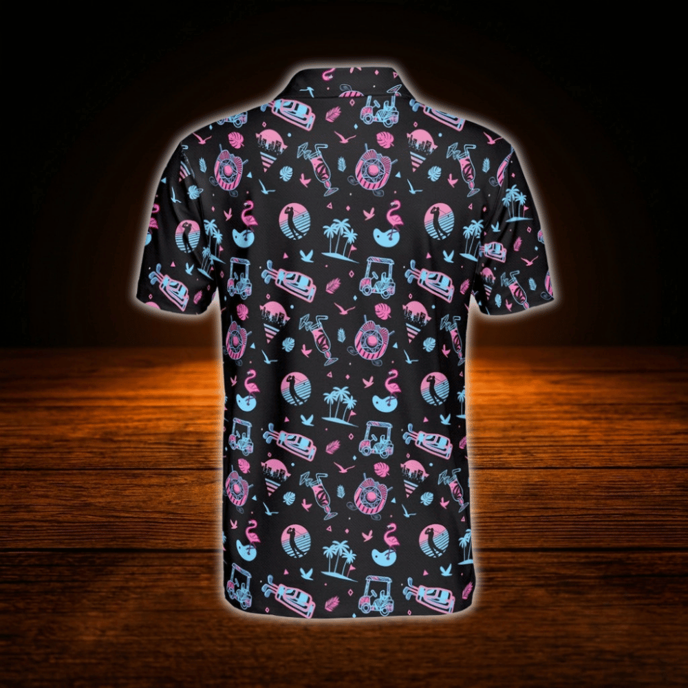 Neon Tropical Golf Polo Men's, Tropical Golf Shirts
