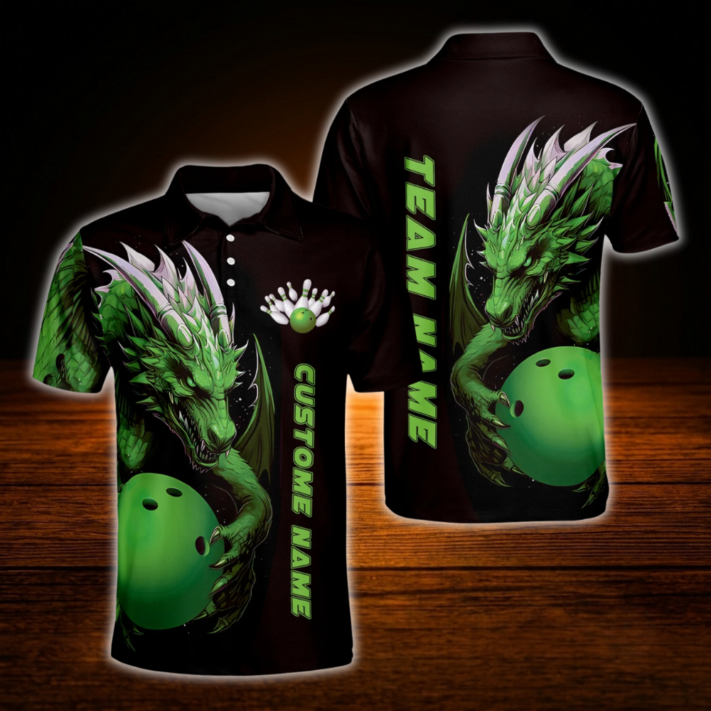 Custom Dragon Ball Bowling Polo Shirt For Men, Custom Dragon Team Bowling Shirt